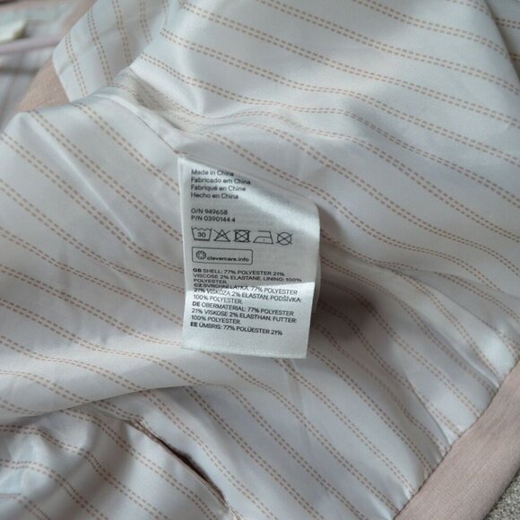 H&M Light Salmon Pink Knit One Button Relaxed Fit Modern Blazer Office Lined - Picture 9 of 12